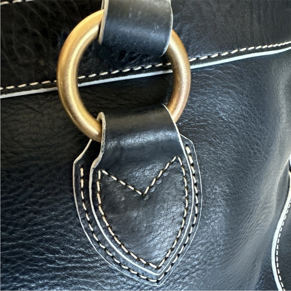 Dooney & Bourke dark Navy  Leather Tote with Tassel Accents - Picture 14 of 15